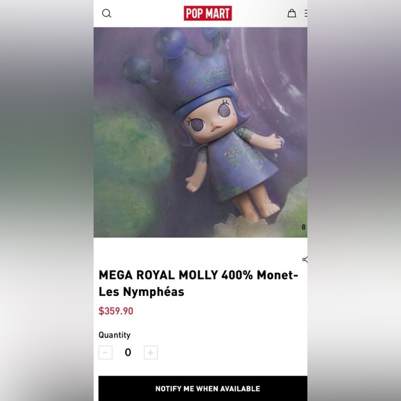 Pop Mart Mega Royal Molly Monet Les Nymphéas 400% - Picture 5 of 16